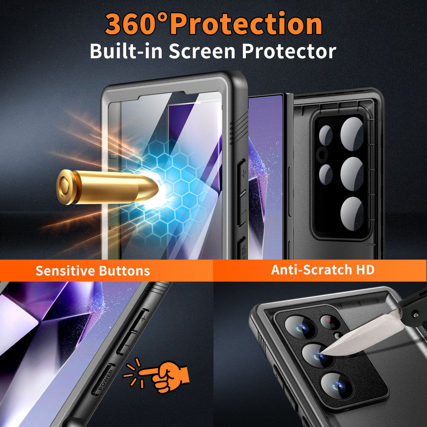 Waterproof Case for Samsung Galaxy S24 Ultra