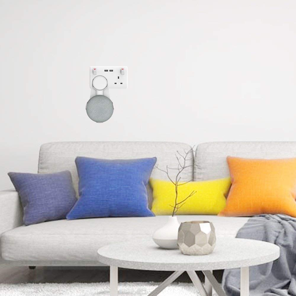 Outlet Wall Mount for Google Home Mini / Nest Mini (For UK Plug)